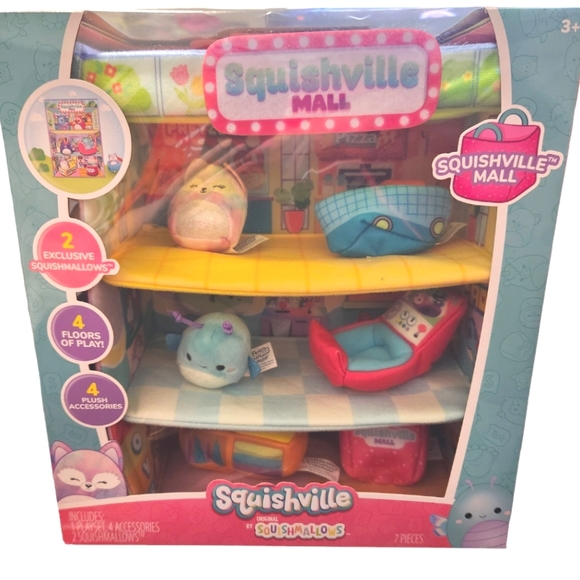 🔥REDUCED🔥NIB RARE SQUISHMALLOWS SQUISHVILLE MALL PLUSH PLAYSET - Picture 2 of 9
